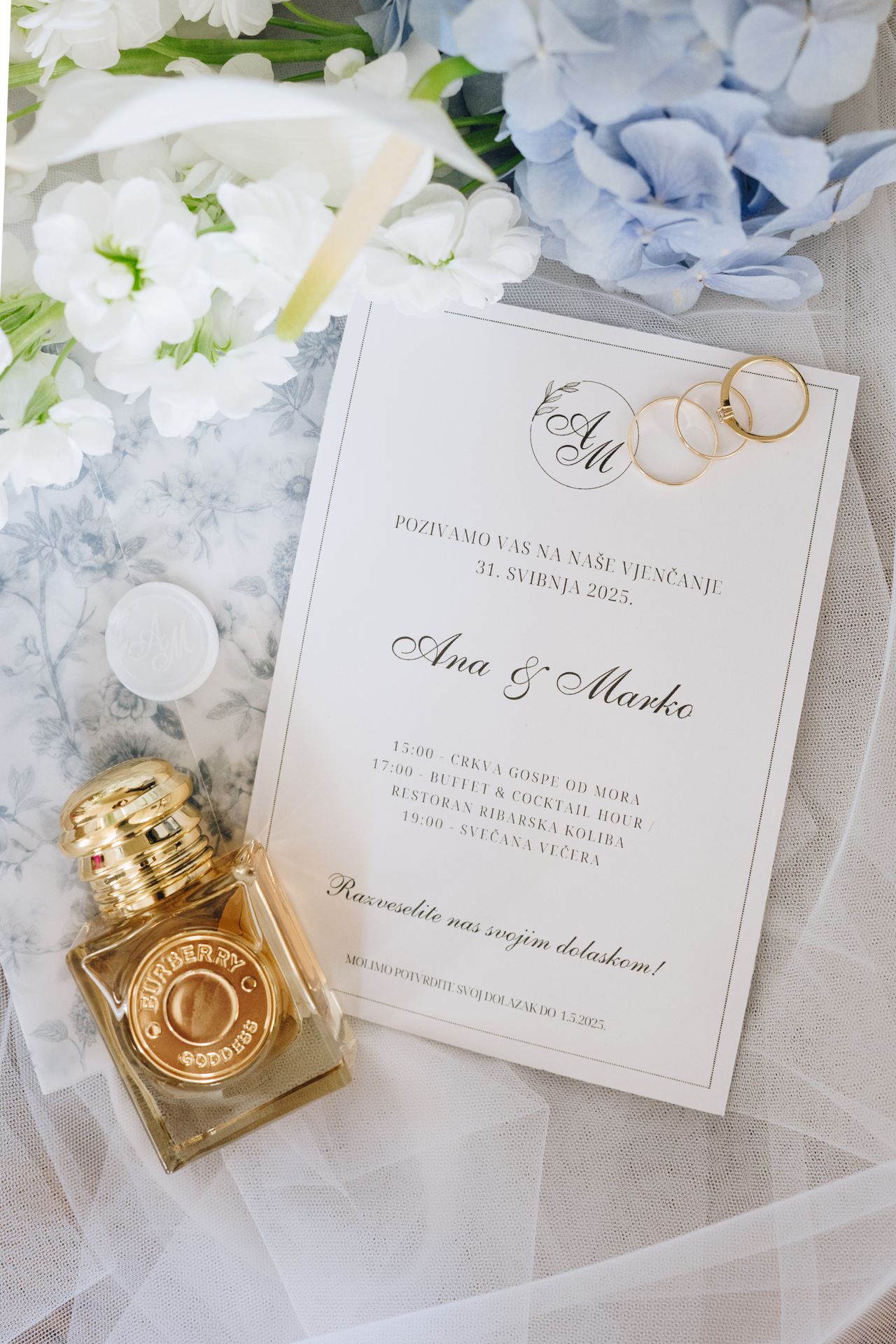 Ana&Marko personalized wedding elements menus name cards signage