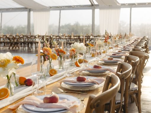 Ivana & Filip – A stylish tent celebration with peach hues in Istria